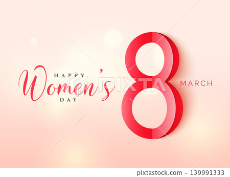International women's day poster design in origami style with beautiful background 139991333