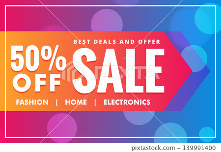 sale banner background in vibrant color style 139991400
