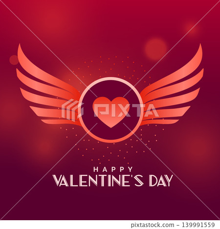 valentine's day vector design with wings and heart valentine's day vector design with wings and heart 139991559