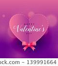 origami purple valentine's day heart love background 139991664