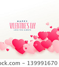 stylish pink hearts love background for valentine's day 139991670
