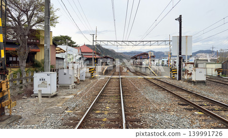 A view of the platform at Nagatoro Station from the level crossing. A view of the platform at Nagatoro Station from the level crossing. 139991726