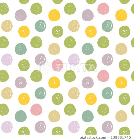 Polka Dots Seamless Pattern Graphic Hand Drawn 139991740