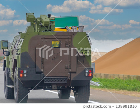 Military truck on highway Military truck on highway 139991810