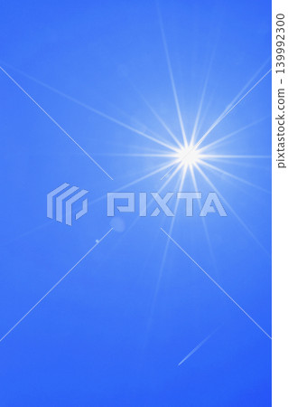Blue sky, sun, and contrails - Free space image (fixed shot) 139992300