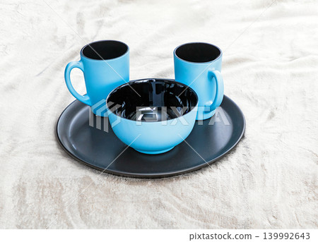 Ceramic kitchenware bowls on tray Ceramic kitchenware bowls on tray 139992643