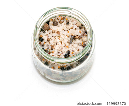 Mineral salts inside open jar Mineral salts inside open jar 139992870