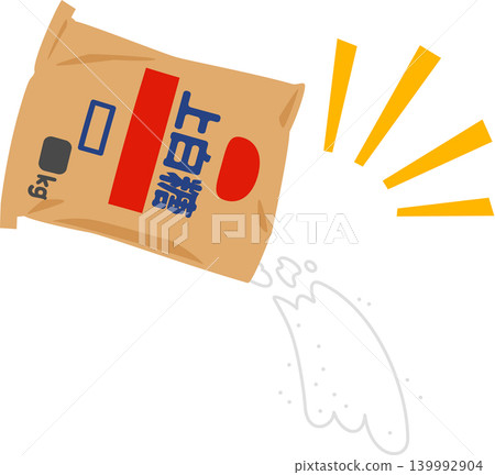 一大袋精製糖從大包裝袋中倒了出來。 一大袋精製糖從大包裝袋中倒了出來。 139992904