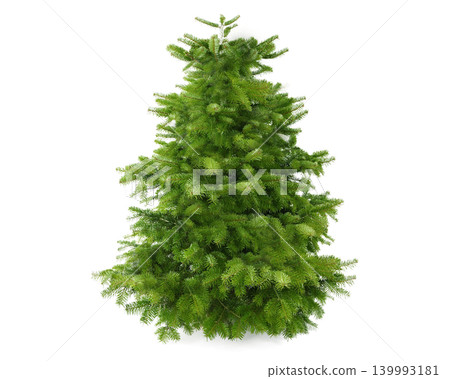 A lush green fir Christmas tree with a transparent background, perfect for holiday designs 139993181
