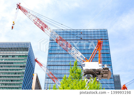 Construction site of skyscrapers 139993198