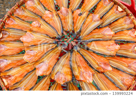 Dried fish sold in Thai markets Dried fish sold in Thai markets 139993224