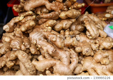 Ginger sold in Thai markets Ginger sold in Thai markets 139993226