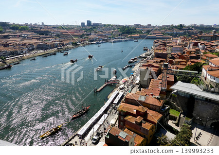 Panoramic view of historical Ribeira district and Douro River in Porto, Portugal Panoramic view of historical Ribeira district and Douro River in Porto, Portugal 139993233