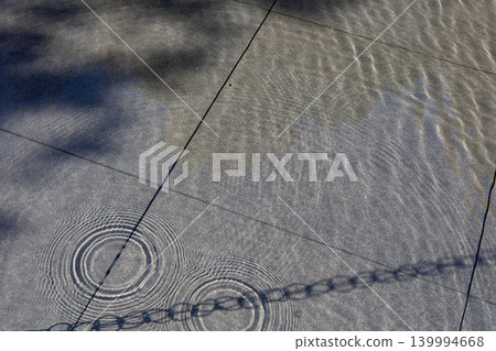 The ethereal reflection of ripples and chain shadows on the water's surface. The ethereal reflection of ripples and chain shadows on the water's surface. 139994668