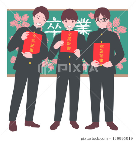 【人生階段】一名男學生在畢業典禮上與朋友合影。 【人生階段】一名男學生在畢業典禮上與朋友合影。 139995019
