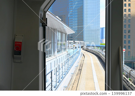 View from the window of the Yurikamome Shimbashi Station 139996137