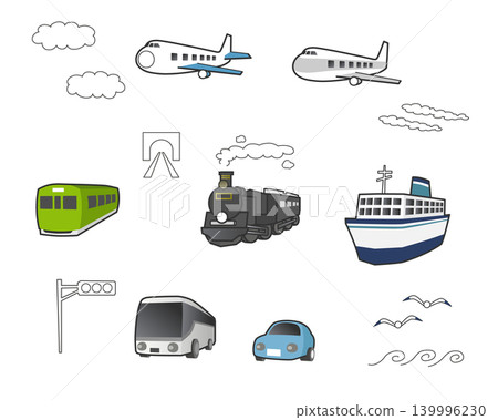 Cute, rounded Japanese vehicle set for white background Cute, rounded Japanese vehicle set for white background 139996230