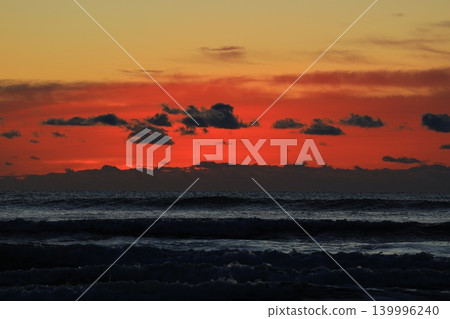 The sea and sunrise over Kujukuri Beach The sea and sunrise over Kujukuri Beach 139996240