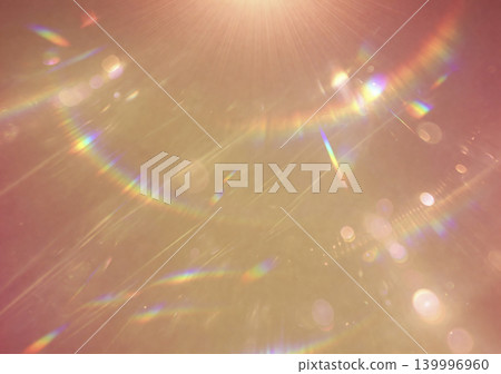 Smooth, shimmering iridescent lens flare in gold and coral pink. Smooth, shimmering iridescent lens flare in gold and coral pink. 139996960