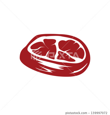 Modern minimalist beef barbecue logo featuring premium steak meat illustration Modern minimalist beef barbecue logo featuring premium steak meat illustration 139997072