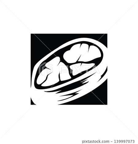 Modern minimalist beef barbecue logo featuring premium steak meat illustration 139997073