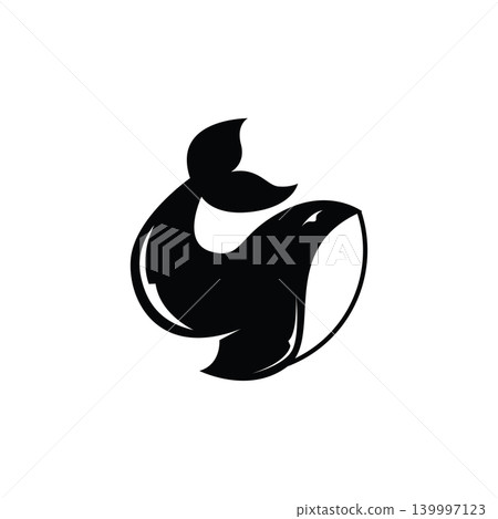 Dolphin Logo with Elegant Ocean Wave Style Template Minimalist Dolphin Logo with Elegant Ocean Wave Style Template Minimalist 139997123