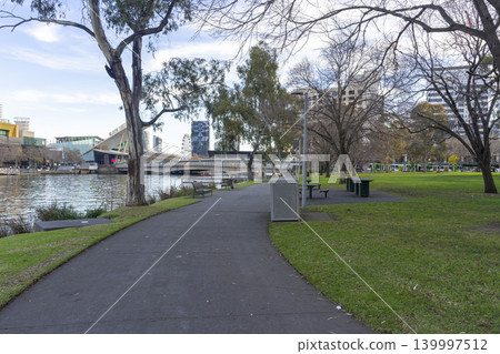 Beautiful view of Batman Park at South Wharf in Melbourne, Australia Beautiful view of Batman Park at South Wharf in Melbourne, Australia 139997512