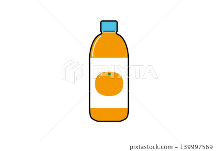 柳橙汁塑膠瓶插圖（附輪廓線） 139997569