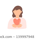 An image illustrating the sense of security and support for women who cherish their hearts. 139997948