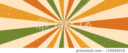Groovy sunshine and swirl. Retro Starburst for 70s summer background. Vintage Vector design Groovy sunshine and swirl. Retro Starburst for 70s summer background. Vintage Vector design 139998018