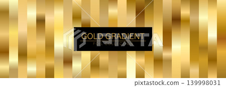 Gold gradient Foil background. Metallic satin swatches and copper Palette. Metal degrade strip shine. Vector illustration Gold gradient Foil background. Metallic satin swatches and copper Palette. Metal degrade strip shine. Vector illustration 139998031