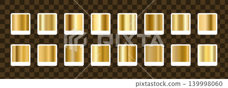 Gold Foil Palette. Luxury metallic gradient swatches. Vector illustration Gold Foil Palette. Luxury metallic gradient swatches. Vector illustration 139998060