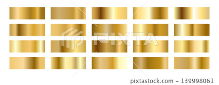 Metallic Gold gradient Palette. Foil swatch and copper degrade strip for rich color background. Vector illustration Metallic Gold gradient Palette. Foil swatch and copper degrade strip for rich color background. Vector illustration 139998061