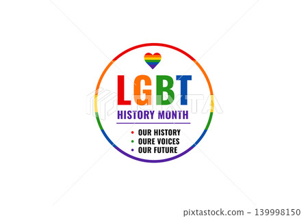 Circular LGBT History Month Badge Design 139998150