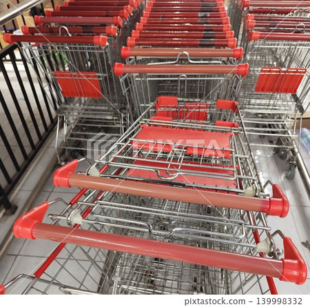 metal shopping trolley stock image metal shopping trolley stock image 139998332