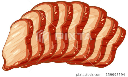 Stack of Sliced Bread in Cartoon Vector Style Stack of Sliced Bread in Cartoon Vector Style 139998594