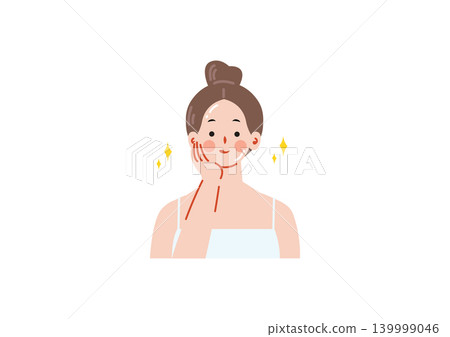 一個皮膚美麗的女人的插圖 一個皮膚美麗的女人的插圖 139999046