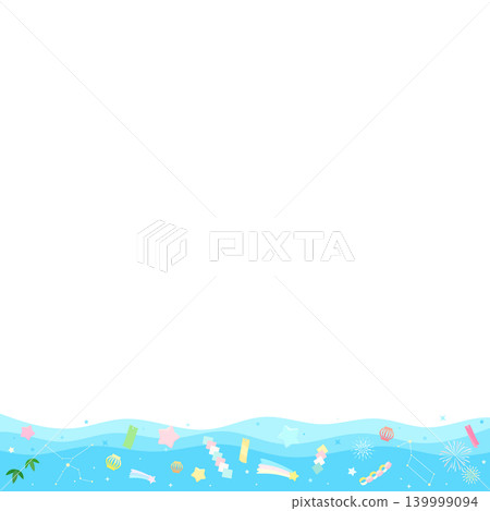 Pop and cute Tanabata transparent frame 2_square Pop and cute Tanabata transparent frame 2_square 139999094