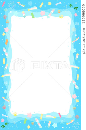 Pop and cute Tanabata transparent frame 4_vertical Pop and cute Tanabata transparent frame 4_vertical 139999099