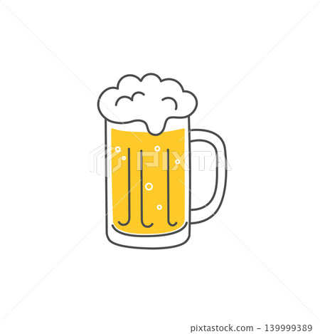 啤酒在杯子裡的插圖 啤酒在杯子裡的插圖 139999389
