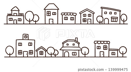 簡單的手繪街景插圖 簡單的手繪街景插圖 139999475