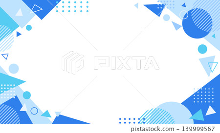 Blue geometric frame background with copy space - pop and modern decorative design Blue geometric frame background with copy space - pop and modern decorative design 139999567