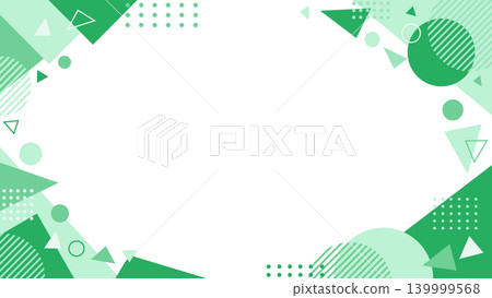Green geometric frame background with copy space, natural abstract design Green geometric frame background with copy space, natural abstract design 139999568