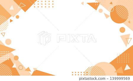 Orange geometric frame background with copy space, bright pop design Orange geometric frame background with copy space, bright pop design 139999569