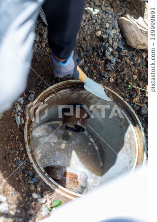 Sewage piping cleaning inspection port Sewage piping cleaning inspection port 139999691