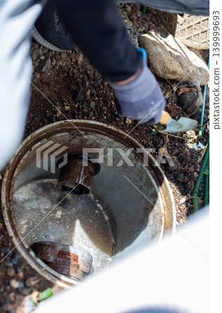 Sewage piping cleaning inspection port Sewage piping cleaning inspection port 139999693