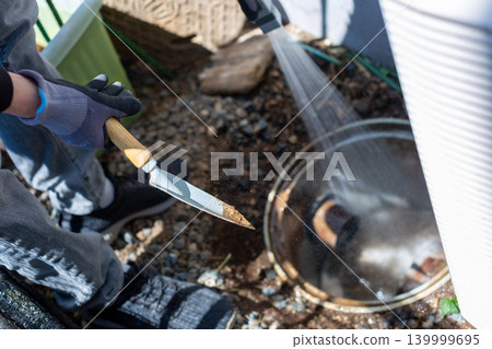 Sewage piping cleaning inspection port 139999695