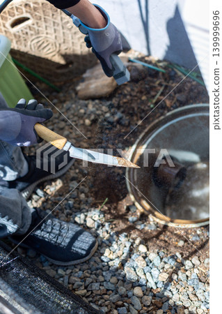 Sewage piping cleaning inspection port 139999696