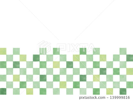 Green checkerboard background, watercolor style 139999816