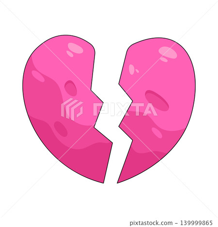 Illustration of broken heart Illustration of broken heart 139999865